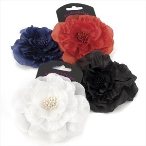 H20347 Spectator Red Fabric Flower Hair Clip Accessory by Amberjewellery
