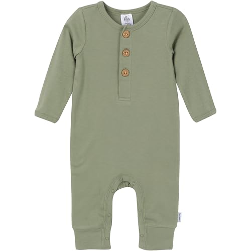 Gerber Baby Boys and Baby Girls' 2-Pack Long Leg Romper, Rust Olive, 24 Months2