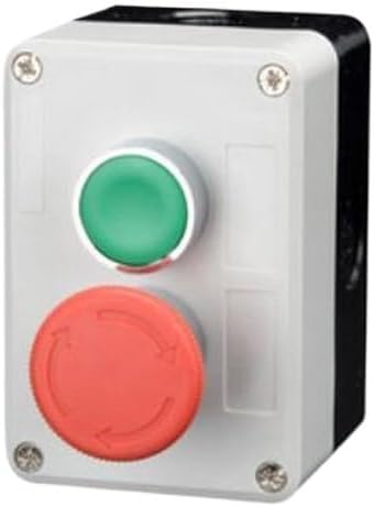 New XB2 Metal Button Switch Control Box Start Stop Industrial Identification Symbol self Reset Circular Emergency Stop Switch(2Hole-01)
