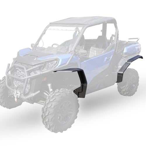 KIWI MASTER Full Coverage Fender Flares for 2021-2026 Can-Am Commander Accessories Replace OEM 715006814 Front & Rear Widened Fenders Extended Mud Flaps Guards Black