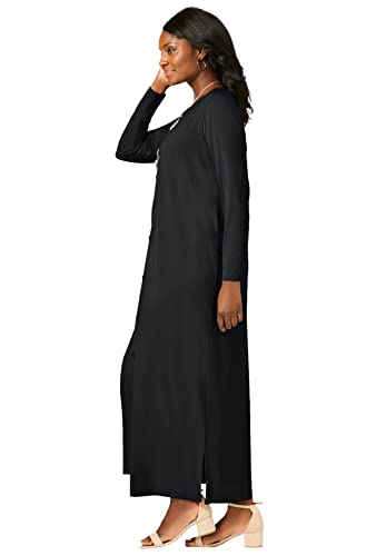 Jessica London Women's Plus Size 2-Piece Knit Duster Set - 18/20, Black #TOP3