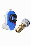 BADfabrik24 PE-Urinalabsaugesiphon OHA 6280 DN 50 waagerecht + Urinal-Zulauf-Garnitur DN 15 Messing – 2-teiliges Set für zuverlässigen Anschluss und servicefreundliche Wartung