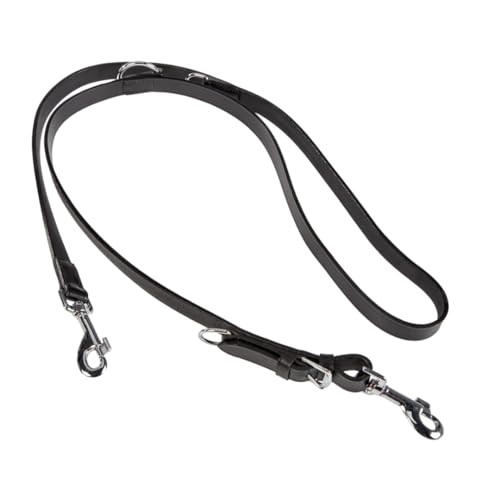 TRIXIE Hundeleine aus Leder Active V-Leine Leder L–XL, 2,00 m 22 mm in schwarz - Verlängerungsleine mit hohem Bewegungsfreiraum - für große bis sehr große Hunde - 18051