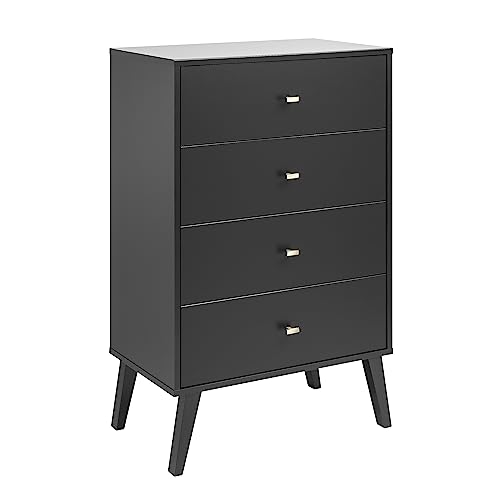 Prepac Milo Mid-Century Modern 4 Drawer Chest of Drawers, Contemporary