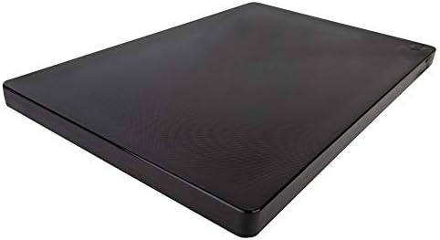 Restaurant Thick Black Plastic Cutting Board, 20x15 Inch Large, 1 Inch Thick