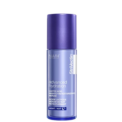 StriVectin Lactic Acid Nightly Retexturizing Serum, skin renewal overnight, with Vegan Lactic Acid, 1 Oz