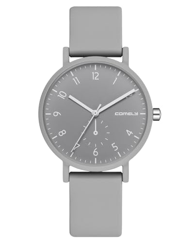 CIVO Uhr Damen Analog Silikon: Mode Casual Quarz Komfort Armbanduhr Damen - Minimalistische Wasserdicht Grau Uhr für Frauen Geschenk