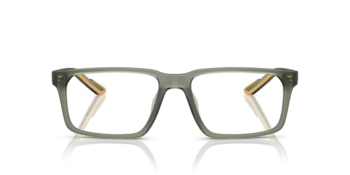 Armani Exchange Men's Ax3118u Universal Fit Rectangular Prescription Eyewear Frames, Matte Opal Green/Demo Lens, 55 mm