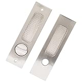 Naroote Mango invisible, superficie galvanizada, interruptor de alimentación de doble cara, cerradura de mortaja para puerta corredera, cómodo al tacto, recubrimiento en polvo de baño (níquel