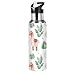 XIXIKO - Thermos portatile a forma di lama, con fiori di cactus tropicali, da 600 ml, in metallo, isolato sottovuoto, per bevande calde e fredde, in acciaio inox, per sport, yoga, palestra