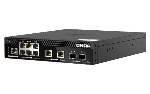 Image of QNAP QSW-M2106PR-2S2T-US 10-Port 10GbE PoE++ Managed Switch | Half-Width Rackmount, Layer 2, 2 x 10GbE SFP+, 2 x 10NBASE-T RJ45, 6 x 2.5GbE RJ45 Ports