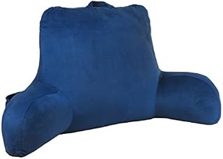 Klear Vu Velour Bed Rest Back Support Pillow with Pocket and Handle, One