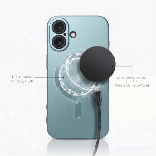 Image of amazon basics Premium Mag-Safe Case for iPhone 16 | Shockproof & Anti-Scratch Cover | Soft Silicone with Wireless Charging | Camera Lens Guard - Light Blue