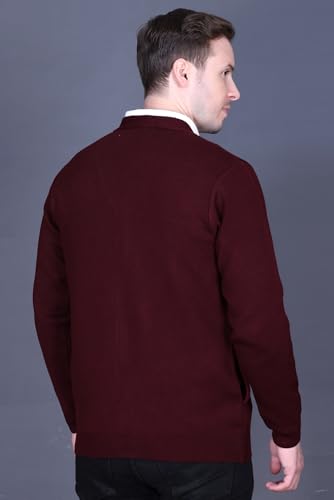 Image of GODFREY V Neck Cardigans for Men - Full Sleeve Woolen Sweater for Man Winter Wear