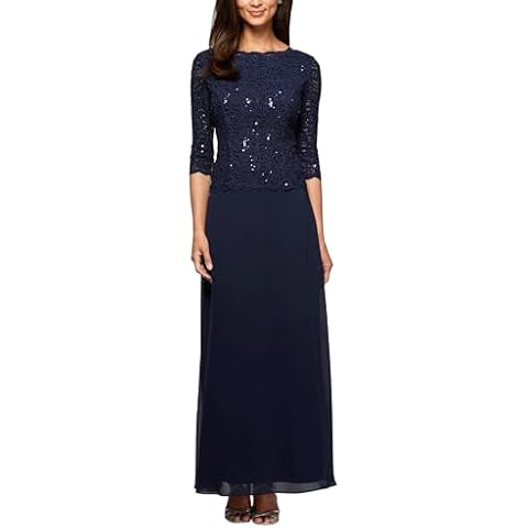 Alex Evenings Women's Sequin Lace Bodice Gown Cover