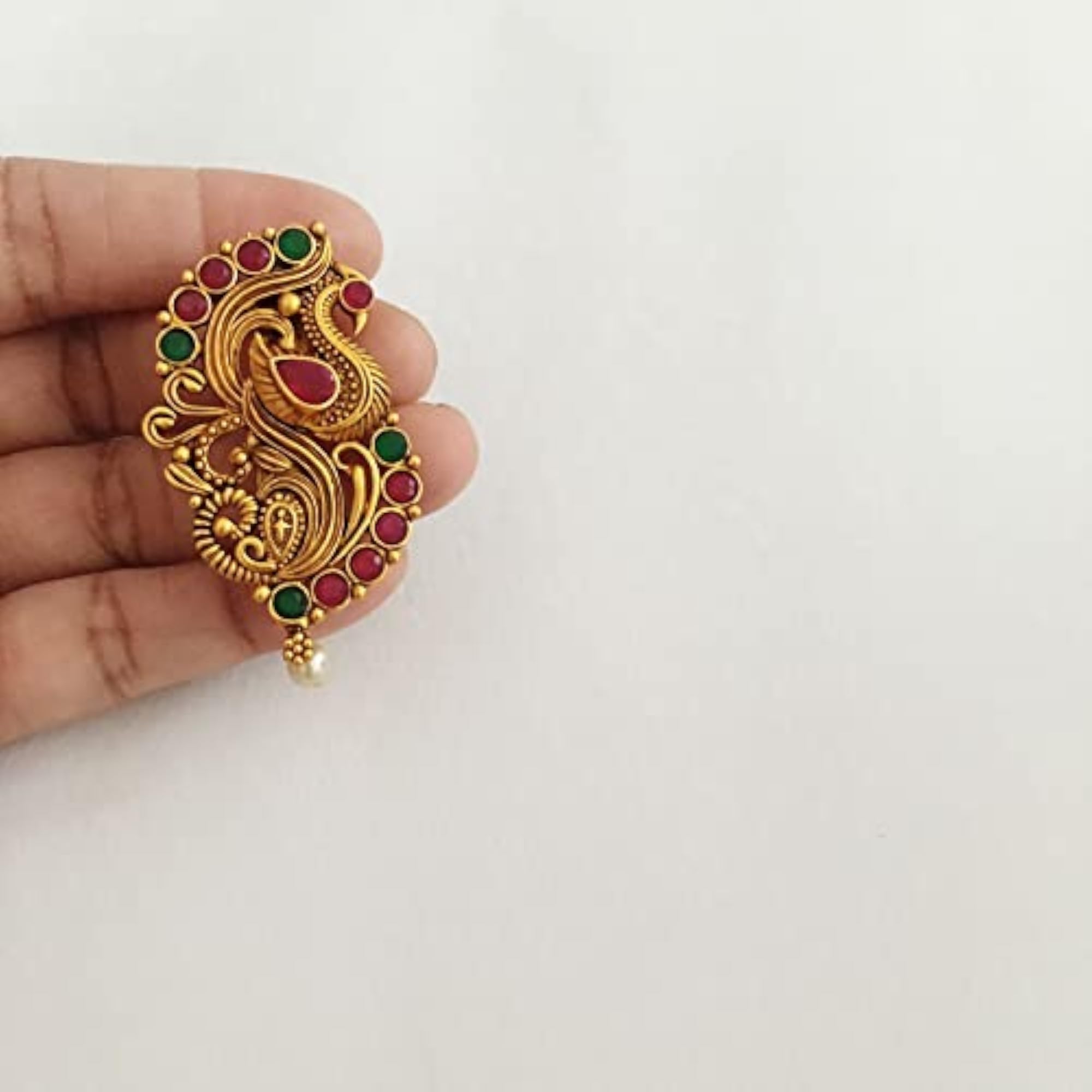 Fancy Matte Finish Peacock Design Saree Brooch Pin