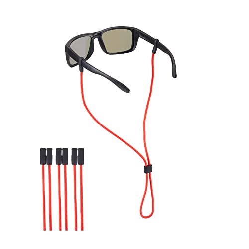 Sunglass Strap, Eyeglasses String Holder Straps Cord, 3pcs Premium Eyeglass Chains, Leash Eyewear Retainer and Glasses Strap for Men Women kids - Sunglasses Lanyard Rope Neck Retainer(3pcs Red)