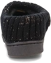 Clarks Women's, Sweater Collar Slipper BLACK/GOLD 6 M | Image 4