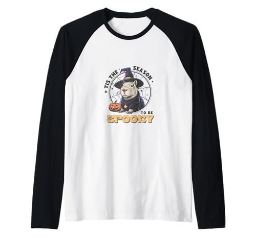 Lustiges Capybara Halloween Shirt Cute Cappy Tis Spooky Season Raglan