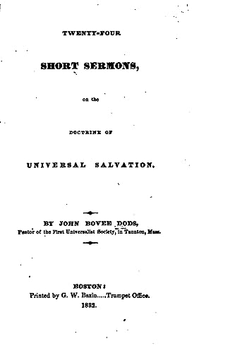 Twenty-four Short Sermons, On the Doctrine of Universal Salvation
