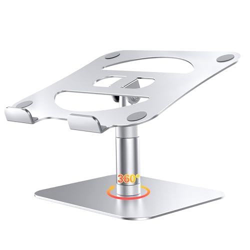 Lucrave Laptop Stand, Telescopic 360 Rotating Height Adjustable Ergonomic Aluminum Computer Stand Holder for Desk, Compatible with MacBook Air Pro, Dell, HP, Samsung, More Laptops 10-17.3 Lucrave Laptop Stand, Telescopic 360 Rotating Height Adjustable Ergonomic Aluminum Computer Stand Holder for Desk, Compatible with MacBook Air Pro, Dell, HP, Samsung, More Laptops 10-17.3