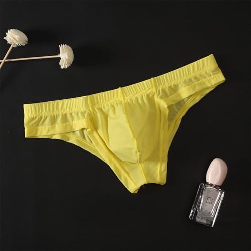 Men's Briefs Underpant Low-Rise Ice Silk Transparent Underwear Seamless and Breathable Soft Comfy U-Convex Shorts2