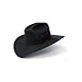 Kids Size All Black Faux Felt Cowboy Hat Elastic Band - Black