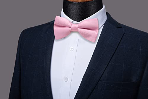 Image of YourTies Bow Ties for Men Pretied Bowties Solid Color Satin Bow Tie Formal Business Tuxedo Wedding Party Prom