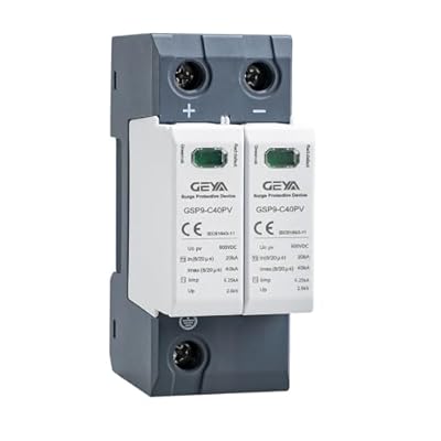 GEYA Solar PV de bajo Voltaje Protector contra sobretensiones DIN Rail 20KA-40KA Descargador de sobretensiones Protector de Rayos DC (2P,DC600V) | Ya disponible en tu tienda friki favorita! En mundofriki.es!