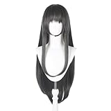 Shqncoh Anime Homura Akemi Wig Long Dark Gray Straight Party Hair Halloween Cosplay Props Accessory