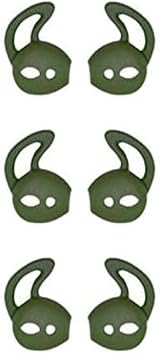 Zotech 3 Pair Anti-Slip Silicone Earbuds Tips Hook, Compatible with Apple Earpods and Airpods 1&2 Dark Green