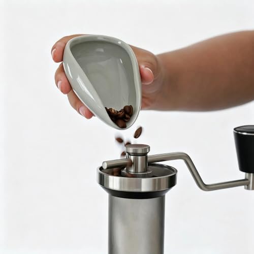 Image of watchget Ceramic Coffee Dosing Cup & Tea Storage Tray, Gray | Single Dose Measuring Container for Coffee Beans & Loose Leaf Tea Dosing Vessel; Hold 20-25g Coffee Beans