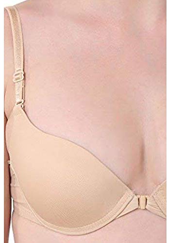 Image of Brachy Women's Poly Cotton Padded Wired T-Shirt, Push-Up Bra (BCA FOPPAN020 32B Beige Beige 32B)