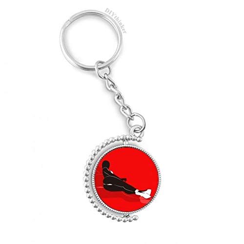 Porte-clés rotatif Belle Femme rouge DIYthinker 3 x 9 cm