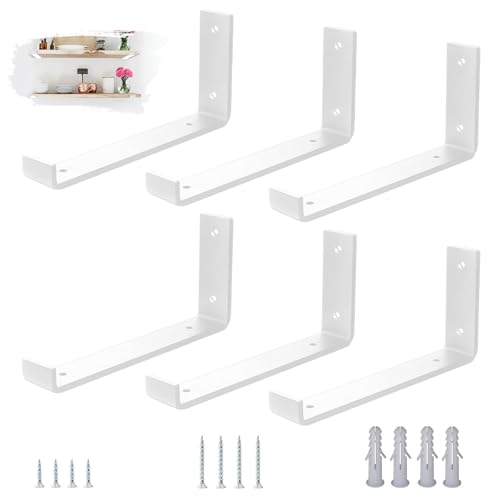 Équerre Étagère 25cm Anti-Chute Fixation Acier 5mm Charge Lourde Blanche - 2