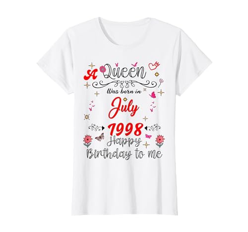 Julio Cumpleaños Nació Una Reina en Julio 1998 Julio Camiseta