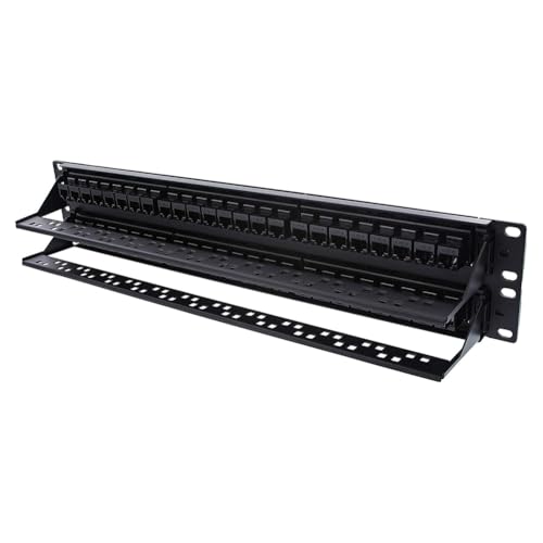 Panel de Conexión CAT6 de 48 Puertos RJ45, Distribuidor de Cable de Red Ethernet 6
