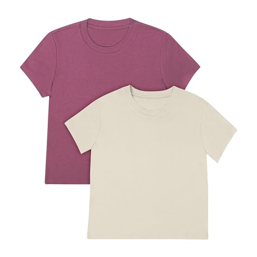 Hanes Women's Originals Baby Doll Tee, 2-Pack, Comfywear Supersoft Rib T-Shirt, Loungewear Pack