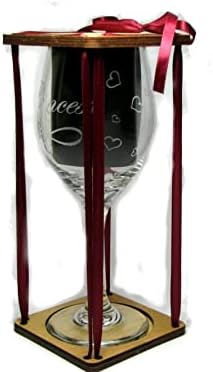 Princess Stemmed Wine Glass with Charm and Presentation Packaging
