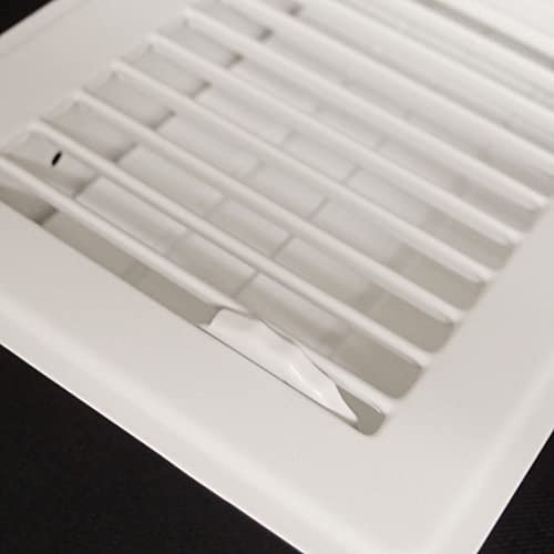 2" X 14" Floor Register With Louvered Design - Fixed Blades Return Supply Air Grill - With Damper & Lever - White #TOP4