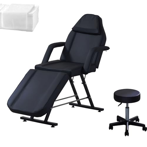 BSTSEL Beauty Bed With Stool & Sheets 3 Section Adjustable M