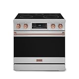 Gordon Ramsay by THOR Kitchen 36 Inch Professional Electric Range with Tilt Panel Touch Control in Stainless Steel/Rose Gold