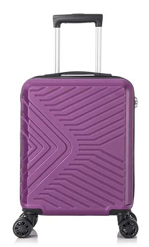 DK Luggage Small Cabin 4 Wheels Carry On Hand Luggage Suitcase Converts to Under Seat with Removable Wheels ABS147 Purple 18 Inch Cabin DK Luggage Small Cabin 4 Wheels Carry On Hand Luggage Suitcase Converts to Under Seat with Removable Wheels ABS147 Purple 18 Inch Cabin