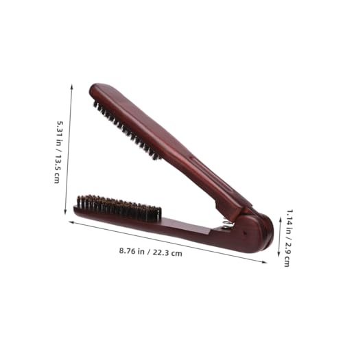 Peine alisador estático con cerdas y pinza para cabello miniatura 5