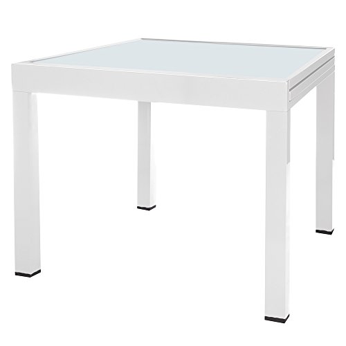 Mesa Extensible Blanca de Aluminio para terraza y Exterior Garden – LOLAhome
