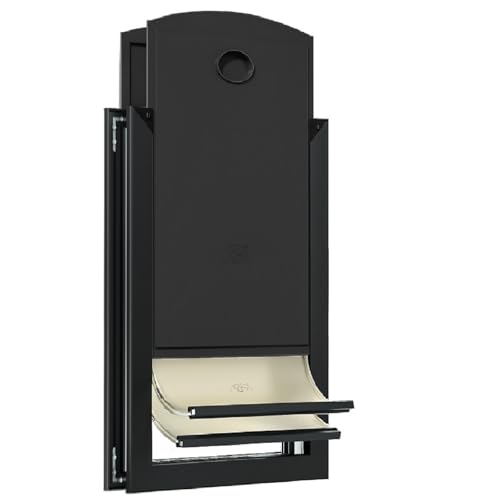 [MAVRICPOWER] Aluminum Extra Large Dog Door with 2 Sliding Lock Panels, XL Dog Door for Door with Adjustable Tunnel, Never Rust Pet Door for Dogs Up to 220 lbs