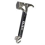 Zuverlässiger Campinghammer aus Edelstahl mit integriertem Nagelzieher und Flaschenöffner (Grau)