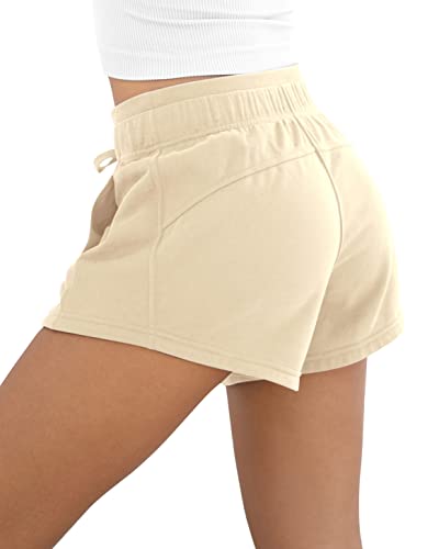 Image of ODODOS Women's Sweat Shorts with Pockets Cotton French Terry Drawstring Summer Workout Casual Lounge Shorts