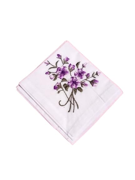 Shree adodhya women hankerchief with iris flower embroidery. set of 2.-image-13
