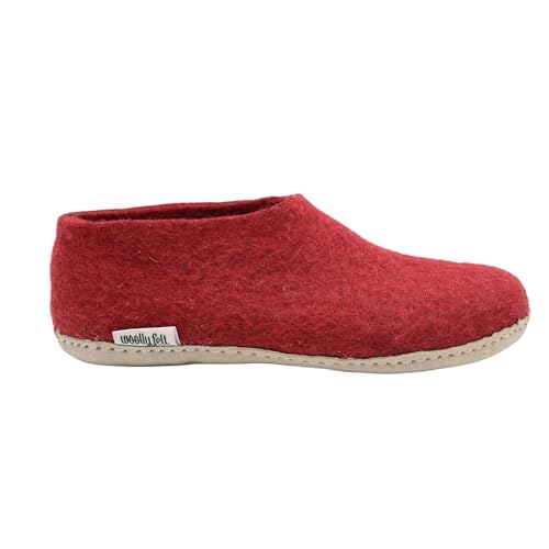 Maroon Wool Shoes, Handmade, Natural Indoor Shoes, Soft And Cozy